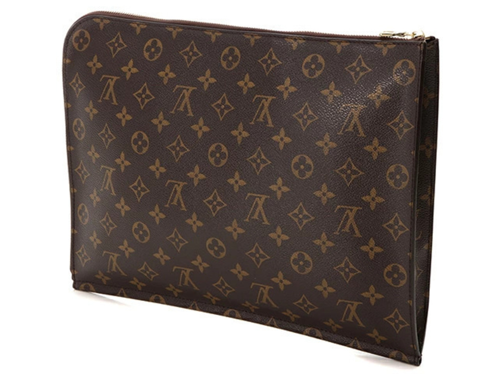 Louis Vuitton Clutch Poche Monogram Bag Brown